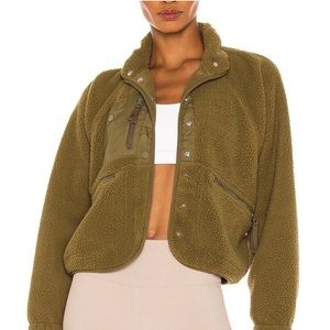 Free People Hit the Slopes Fleece Jacket in Army Sz M